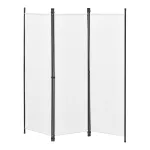 Paravan despărțitor Huesca, 3 panouri, 150x171 cm, alb, en.casa