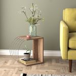 Beistelltisch Vefsn 46x30x42cm Walnuss / Chrom [en.casa]