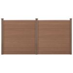 Gard WPC Getafe maro cu stâlpi, paravan intimitate 183x357 cm
