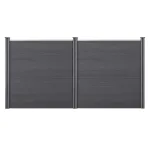 Gard de grădină WPC Getafe cu stâlpi 183x357 cm, gri