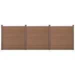Gard WPC Getafe cu stâlpi, 183x531 cm, maro, pentru grădină