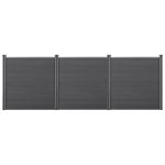 Gard WPC Getafe gri cu stâlpi, protecție vizuală pentru grădină 183x531 cm