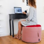 Puf taburet Berry roz reversibil 40 x Ø55 cm REMEMBER