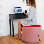 Puf taburet Berry roz reversibil 40 x Ø55 cm REMEMBER