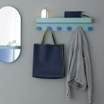 Cuier de perete Mint cu poliță și 6 cârlige, 60 x 13 cm, REMEMBER