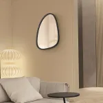 Oglindă de perete Grottole negru mat 62x50 cm [en.casa]