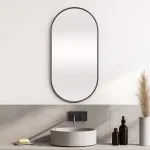 Oglindă de perete Picciano 40x80 cm, negru mat, cadru aluminiu