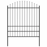 Gard de grădină Woerden cu vârf tip suliță din oțel 170x200 cm negru GartenMobel Dekor