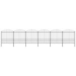 Gard de grădină cu vârf tip suliță din oțel 1070x200 cm, negru GartenMobel Dekor