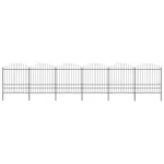 Gard de grădină cu vârf tip suliță din oțel 1070x200 cm, negru GartenMobel Dekor