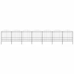 Gard de grădină cu vârf tip suliță din oțel 1248x200 cm, negru GartenMobel Dekor