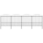 Gard de grădină cu vârf tip suliță din oțel 714,5x200 cm, negru GartenMobel Dekor