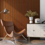 Set 16 panouri acustice decorative Vang 120x60 cm, finisaj teak