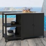 Outdoorset Bolognano Standregal und Schrank Schwarz, matt [casa.pro]