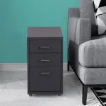 Dulap mobil cu 3 sertare din oțel gri pentru birou și home office