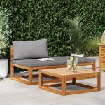 Set mobilier de grădină cu perne, 3 piese, lemn masiv de acacia GartenMobel Dekor