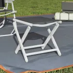 Taburet pliabil, negru și argintiu, aluminiu și textilenă GartenMobel Dekor