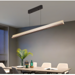 Lustra LED suspendata cu Telecomanda LT327BK 90W, lumina Rece/Calda/Neutra, Dimabila,Inaltime Reglabila, Negru