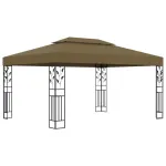 Pavilion cu acoperiș dublu, gri taupe, 3 x 4 m, 180 g/m² GartenMobel Dekor