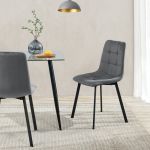Esszimmerstuhl Lexnitz 2er Set Dunkelgrau [en.casa]