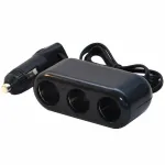 Priză brichetă triplă auto cu cablu RoGroup, alimentare 12/24V