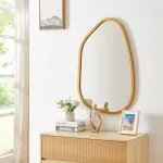 Oglindă de perete Filiano aurie 80x58 cm, design elegant