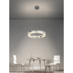 Candelabru LED CC23007/500CH, Diametru 50 cm, Inaltime 120 cm, Lumina Rece/Neutra/Calda, Dimabila, Argintiu, Cristal, Metal