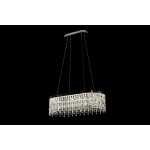 Candelabru LED dimabil cu cristale, argintiu, 70x33x120 cm