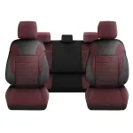 Set huse scaune auto DeluxeBoss Classico, 11 piese, rosu-negru