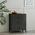 Dulap metalic cu 3 sertare Hameenlinna, negru, 72x60x40 cm