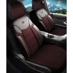 Set huse scaune auto Panda Dragon 11 piese, grena-negru, bancheta rabatabila