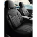 Set huse scaune auto Panda Praga, 11 piese, negru-gri, bancheta rabatabila