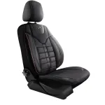 Set huse scaune auto Panda Toronto tip Alcantara, negru cu rosu, 11 piese