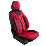 Set huse scaune auto Panda Toronto tip Alcantara, rosu-negru, 11 piese