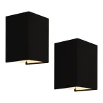 Set 2 aplice de perete Schwerin negre, design modern, E27