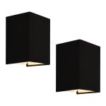 Wandleuchte Schwerin 2er Set Schwarz [lux.pro]