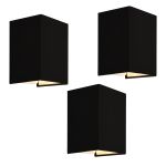 Wandleuchte Schwerin 3er Set Schwarz [lux.pro]