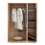 Dulap pentru haine Bodolz, 3 uși, 4 rafturi, stejar Sonoma, 176x120x52 cm