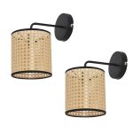 Wandleuchte Southend 2er Set Rattan-Optik [lux.pro]