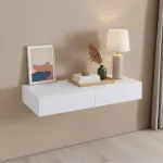 Raft de perete alb Karstula cu 2 sertare, 80 x 35 cm