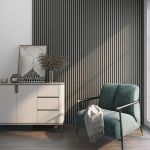 Set 4 panouri acustice decorative Vang 120x60 cm, stejar si gri deschis