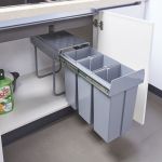 Einbau-Mülleimer Froland 48x26x42cm Grau 3x10L [en.casa]