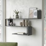 Wandregal Kitee 120 x 14,5 x 71,5 cm Betonoptik [en.casa]