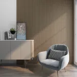 Set 16 panouri acustice decorative Vang 120x60 cm, nuc deschis