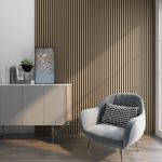 Akustik-Wandpaneel 4er Set Vang 120x60 cm Walnussoptik, hell [NEU.HOLZ]