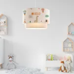 Pendul pentru copii Lurgan alb cu model girafă și înălțime reglabilă