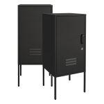 Nachtschrank Hausjärvi 2er Set 82x35x35 cm Stahl Schwarz [en.casa]