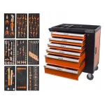 Dulap de scule profesional Kendo cu 6 sertare si 144 piese pentru atelier