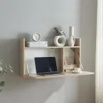 Birou pliabil de perete Rautalampi 83x48x15 cm alb și stejar