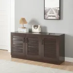 Pantofar Loten wenge cu 3 uși și 6 rafturi, 125x36x62 cm